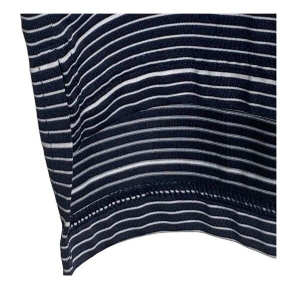 Adidas Climalite Golf Polo Shirt Navy Blue Stripe Size M Moisture Wicking - Picture 5 of 11